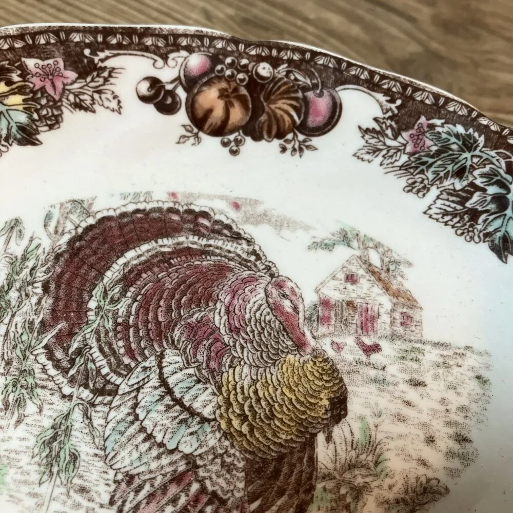 Johnson Brothers Autumn monarch Turkey Gravy Boat Sauce bowl w/plate NWT Sticker
